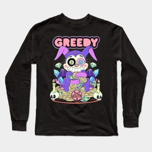 Cute Kawaii Mammon Greedy Money Pastel Bubble Goth Art Long Sleeve T-Shirt